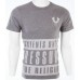 TRUE RELIGION Men T-Shirt CONTENTS UNDER PRESSURE Heather Grey